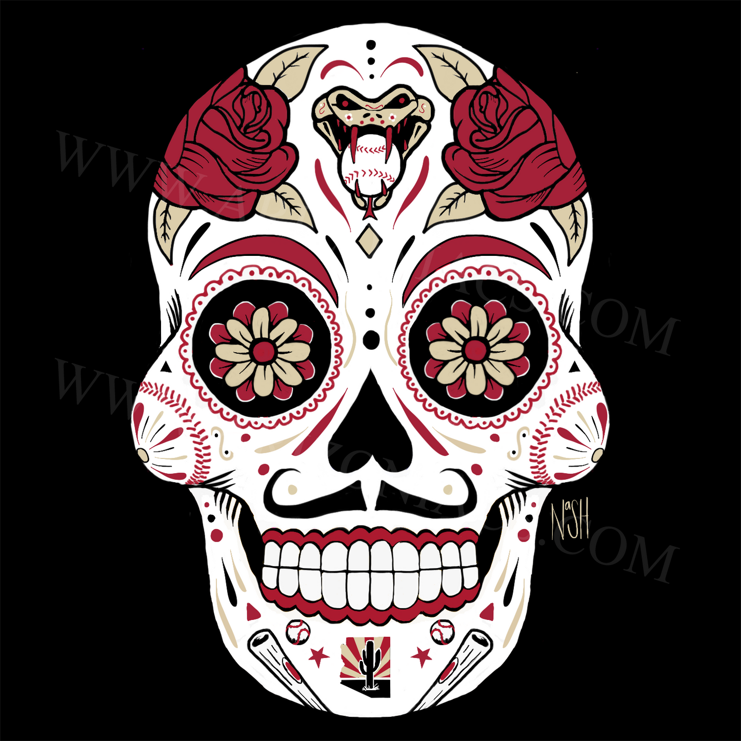 Snakes Sugar Skull - Women's Tanks & V-Necks