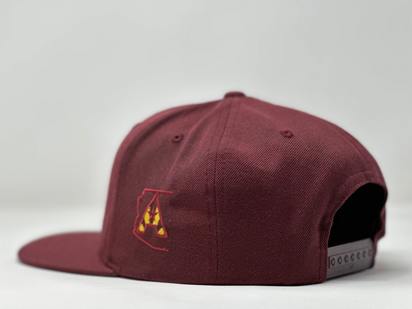 AZ48 Compass Flatbill Snapback Cap - Maroon/Gold