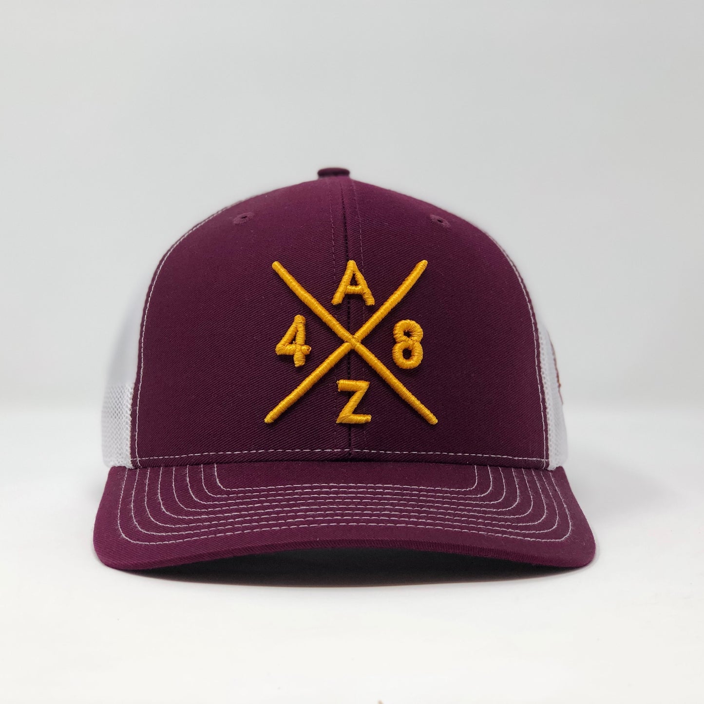 AZ48 Compass Trucker - Maroon/White