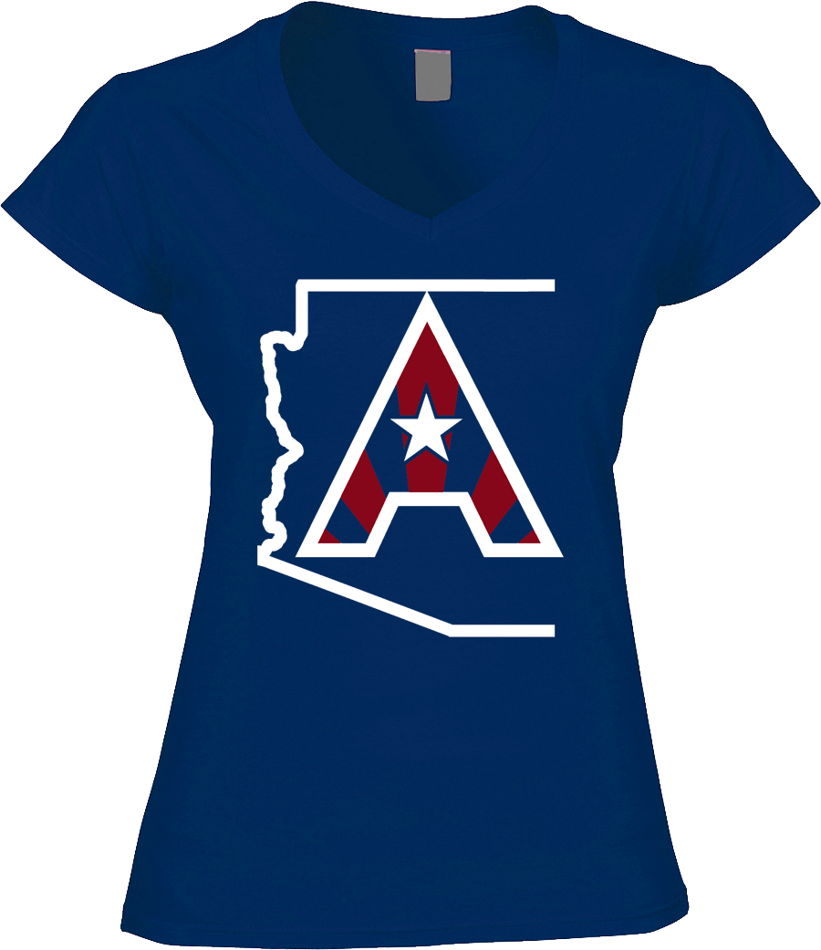 Arizoniacs Logo - Royal Blue and White Women's V-neck