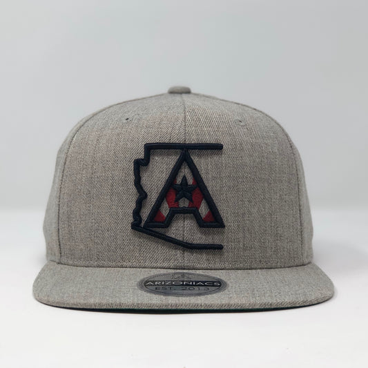 Arizoniacs Logo Flatbill Snapback Cap - Grey