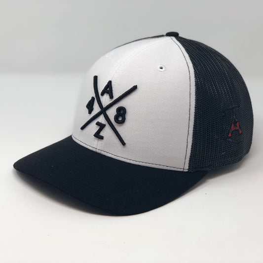 AZ48 Compass White/Black Trucker Hat