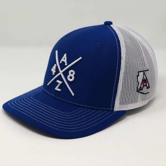 AZ48 Compass Royal/White Trucker Hat