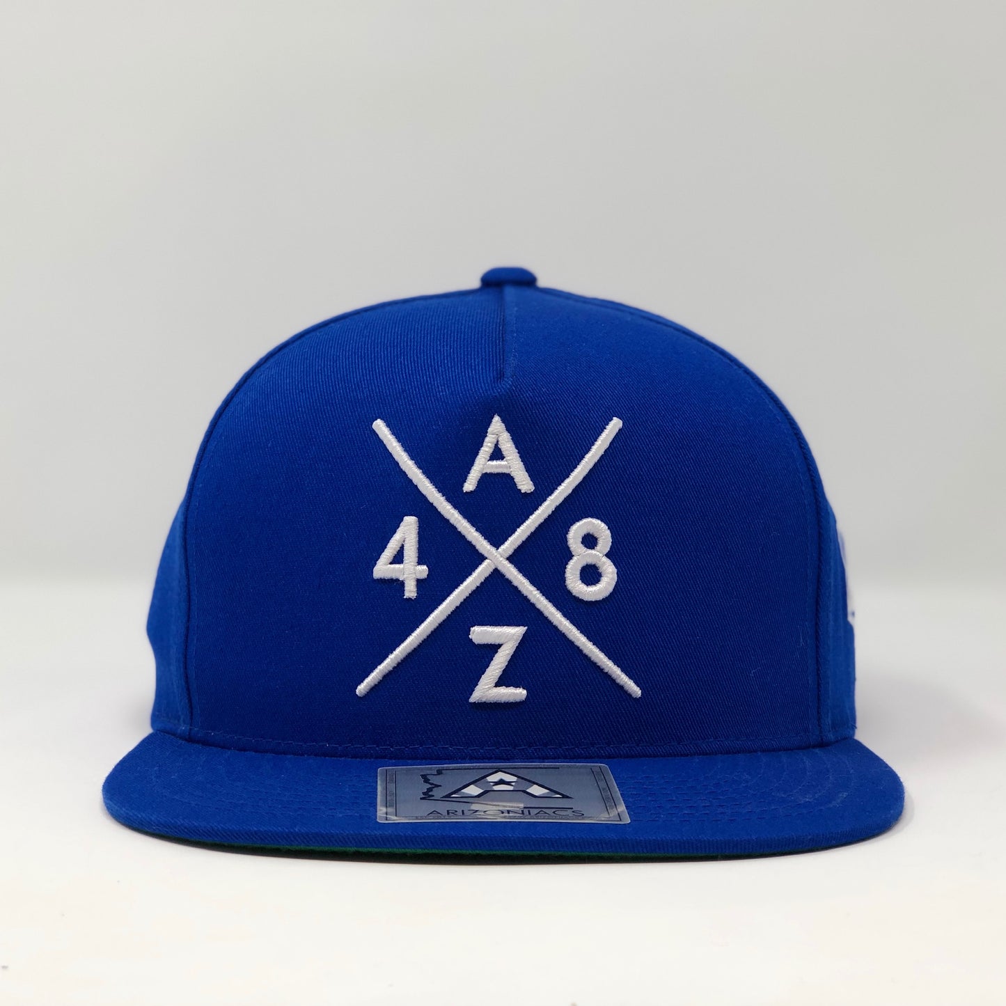 AZ48 Compass Flatbill Snapback Cap - Royal/White