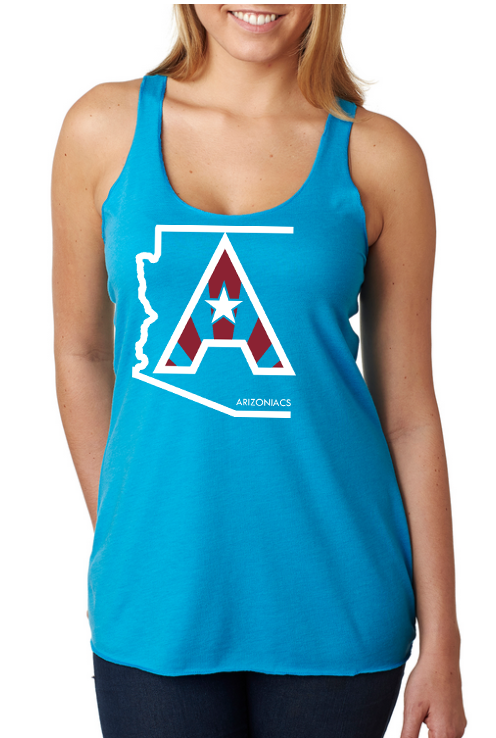 Arizoniacs Logo Women's Tank - Turquoise/White