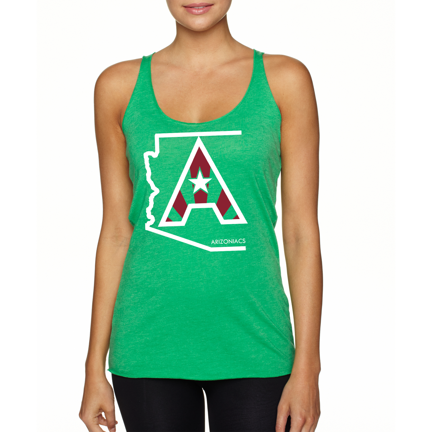 Arizoniacs Logo Women's Tank - Kelly Green/White