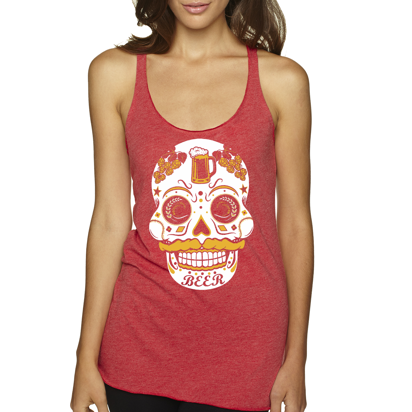 Beer Sugar Skull - Tees & Tanks (various colors)