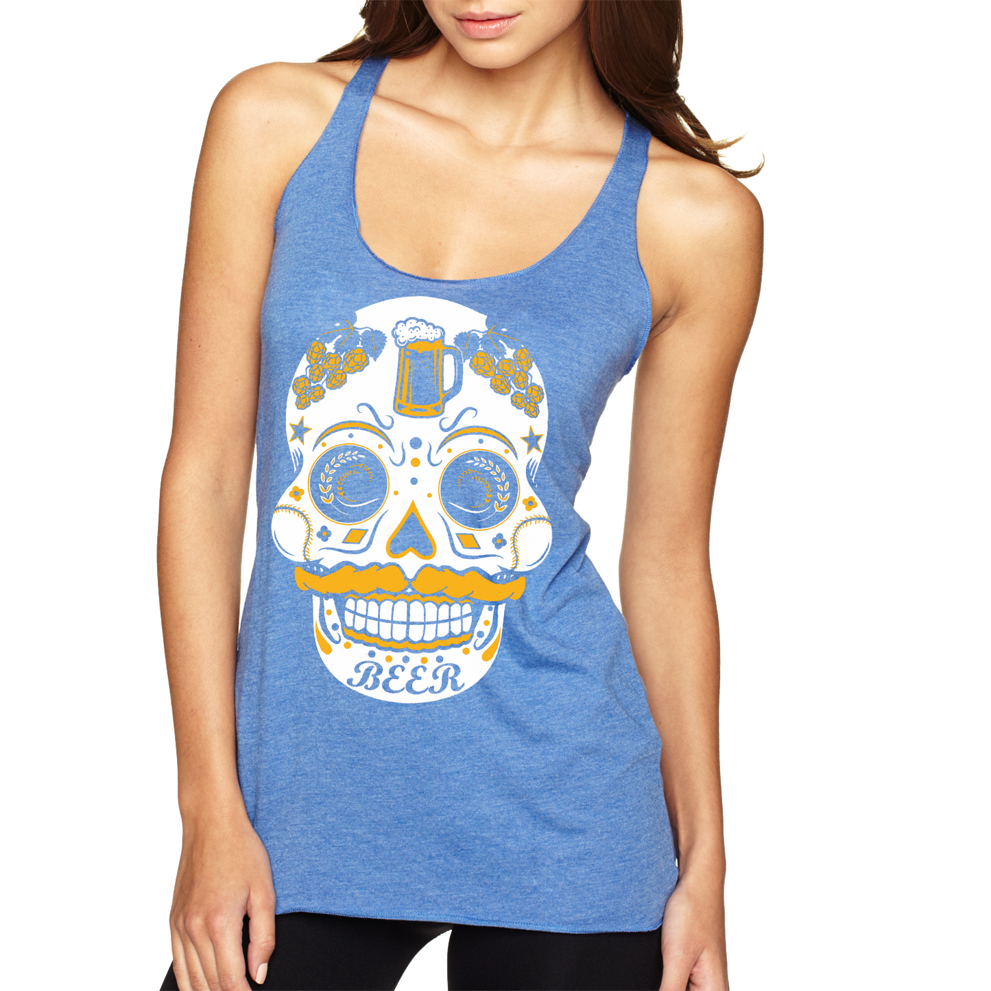 Beer Sugar Skull - Tees & Tanks (various colors)