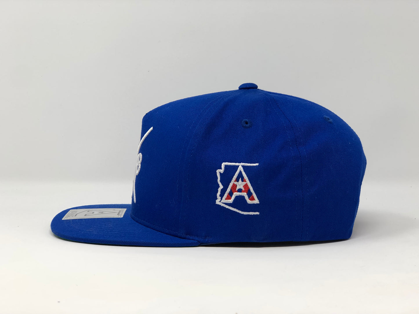 AZ48 Compass Flatbill Snapback Cap - Royal/White