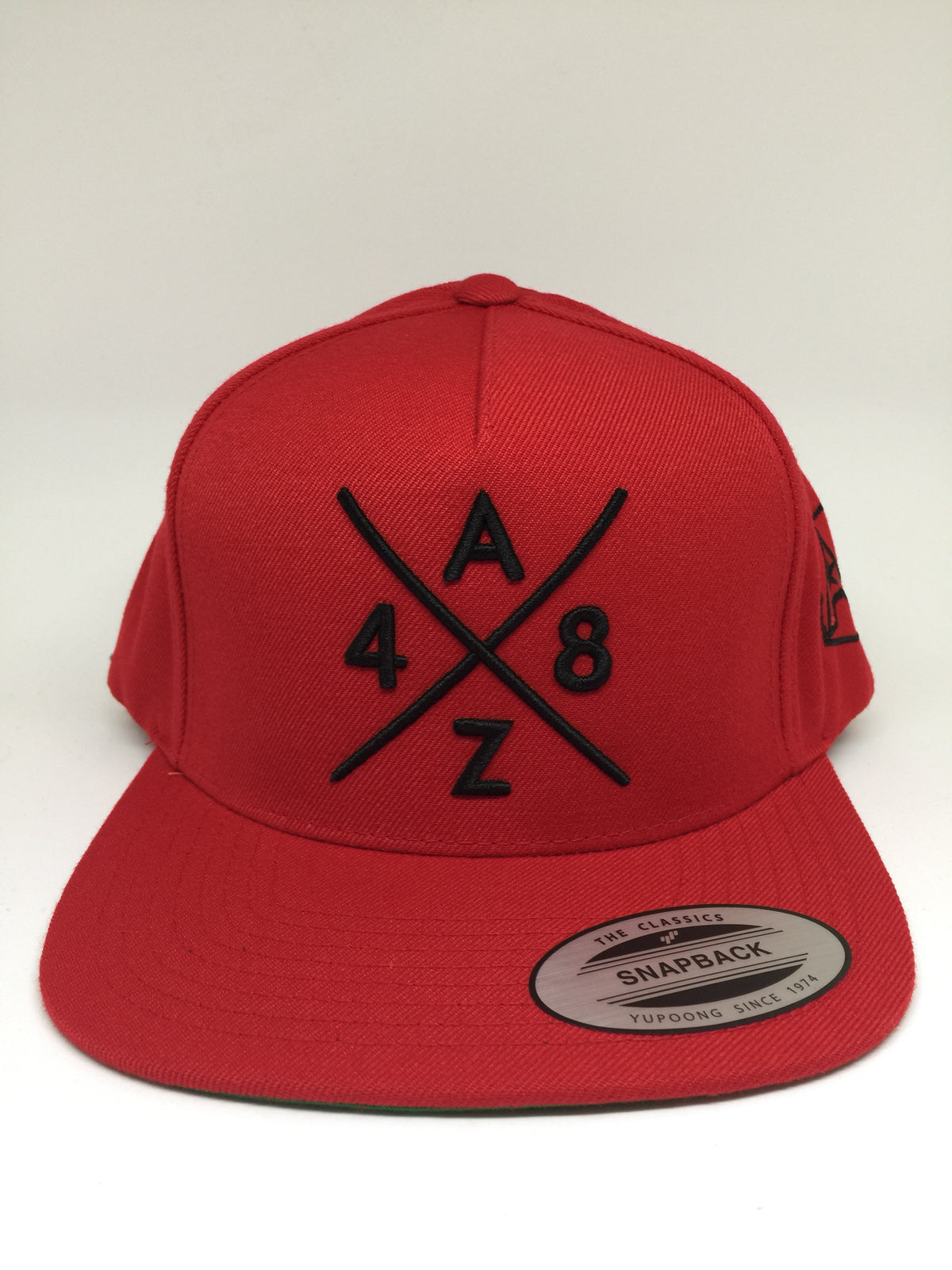 AZ48 Compass Flatbill Snapback Cap - Red