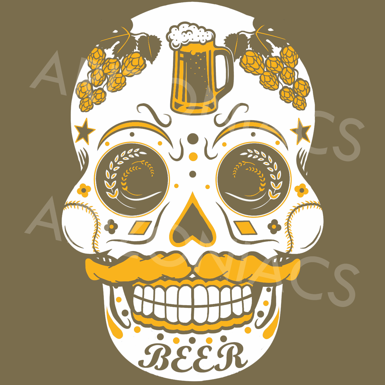 Beer Sugar Skull - Tees & Tanks (various colors)